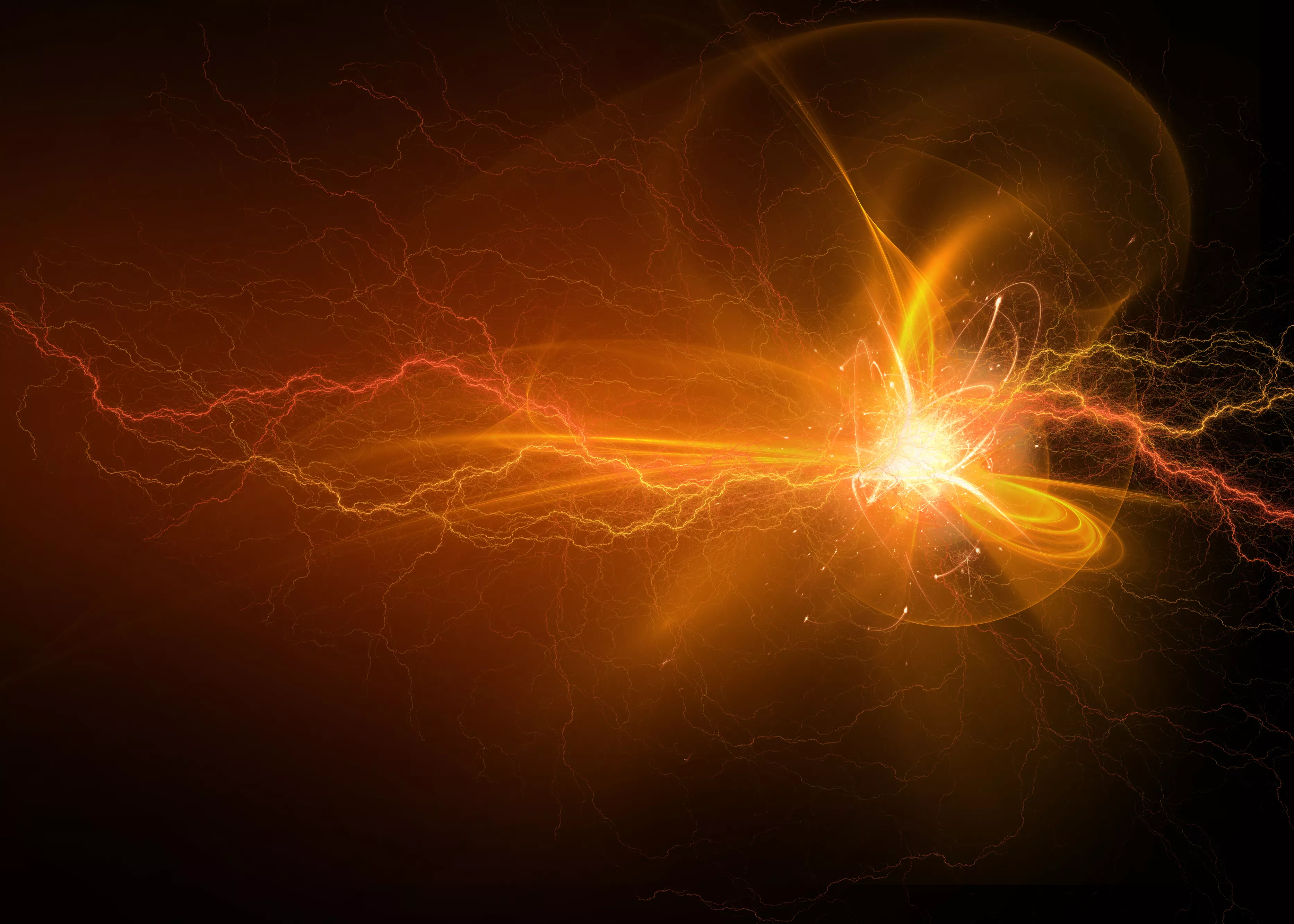 Light explosion orange against dark background
