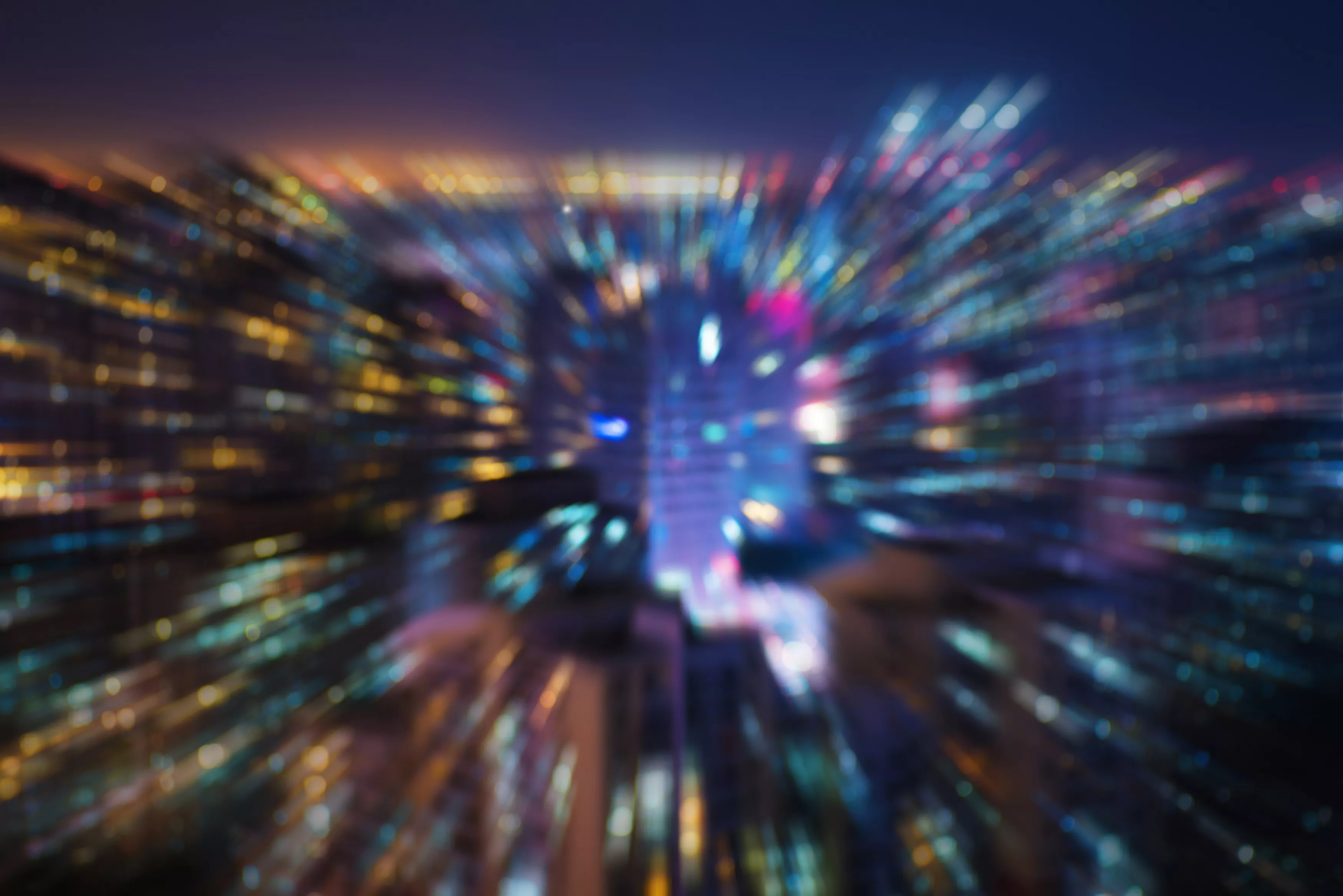 Abstract night cityscape tilt shift